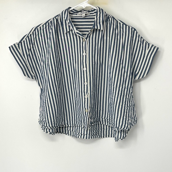 Madewell Tops - Madewell Blue White Striped Shirt women’s medium